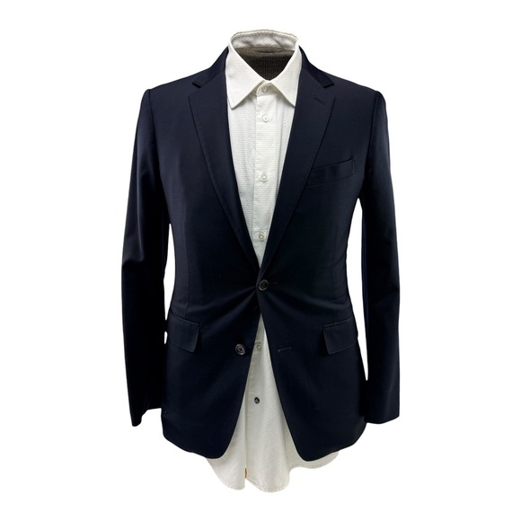 BONOBOS Slim Fit Navy Wool Blend Blazer Sport Coat Jacket Men's Size 38R